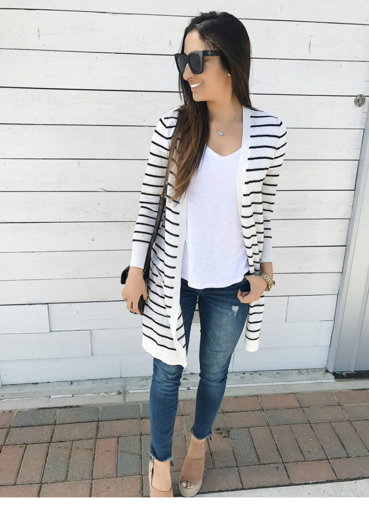 Striped Summer Cardigan Perfect for Work - Olive & Rose