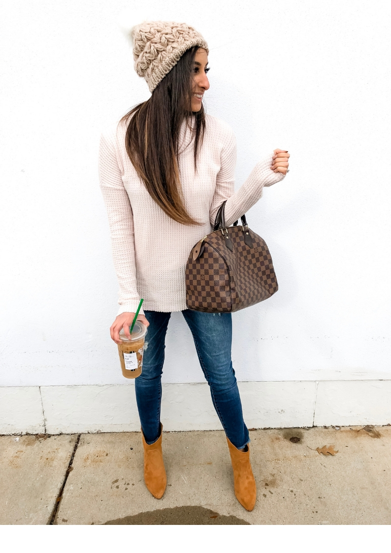 The Perfect Cowl Neck Sweater for Work Outfits too! - Olive & Rose